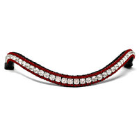 Browband Bordeaux Red & Crystal -Subtile
