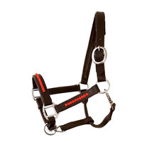 Halter Bling Red - Borwn leather