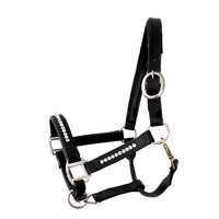 Halter Bling Crystal - Black leather