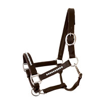 Halter Bling Crystal - Brown leather