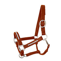 Halter Bling Crystal - Cognac leather